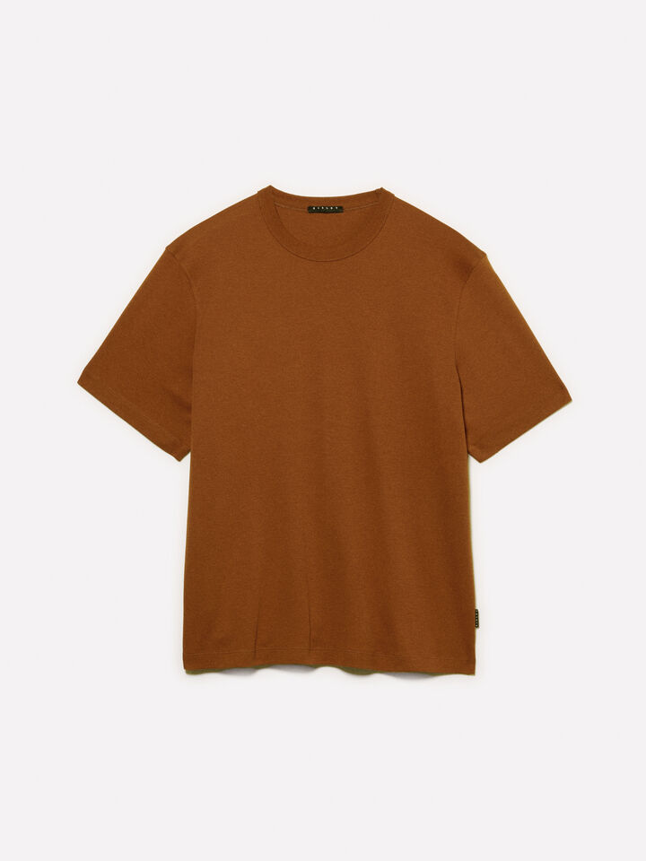 Terracotta regular fit t-shirt - men's short sleeve t-shirts - Burnt | Sisley image number 5